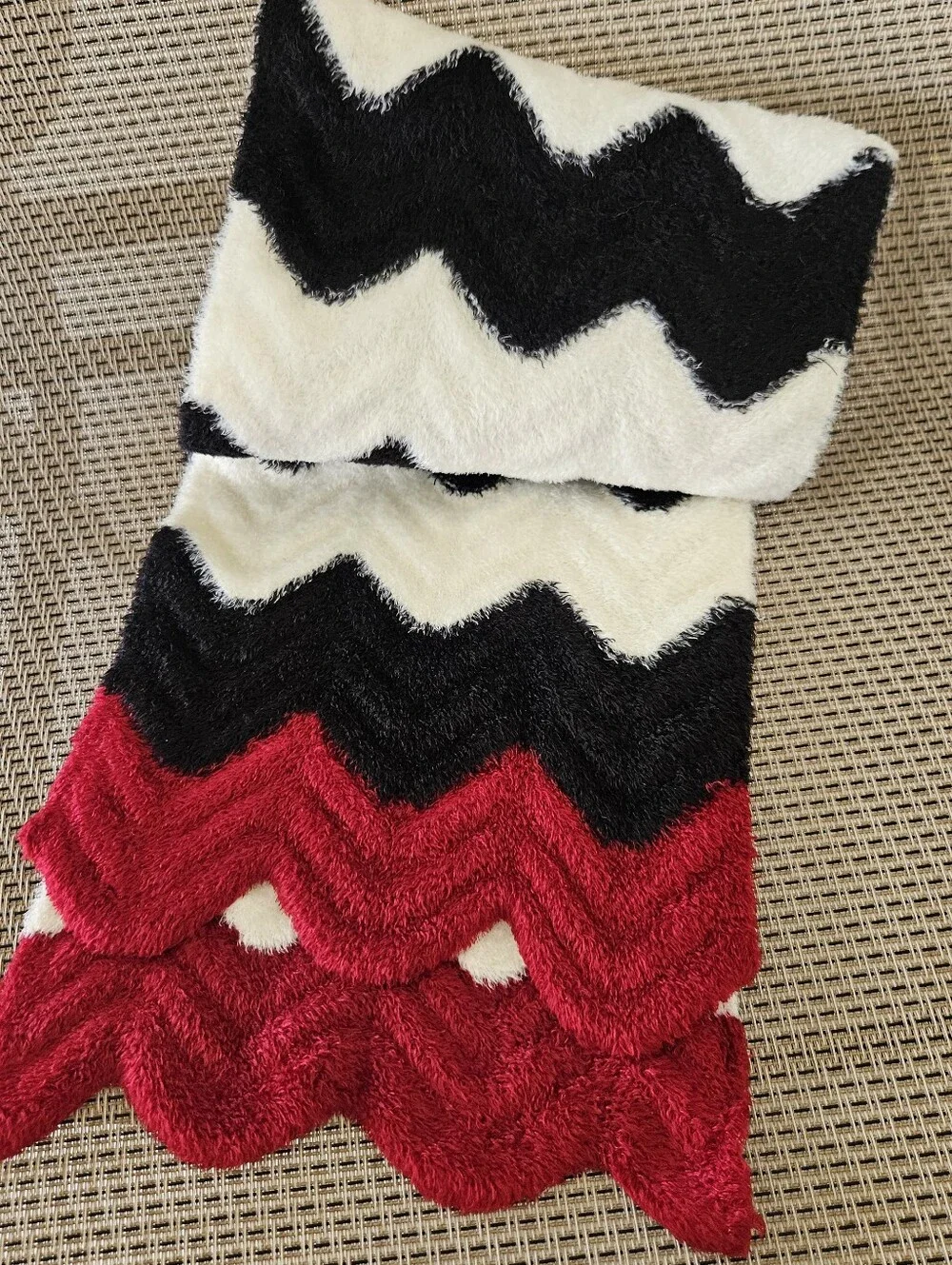 Talbots Scarf, Super Soft Scarf, Designer Scarf, Black Red & Offwhite Scarf